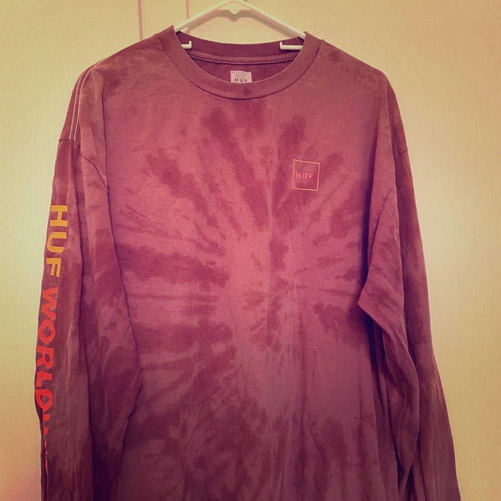 Red HUF long sleeve sweatshirt